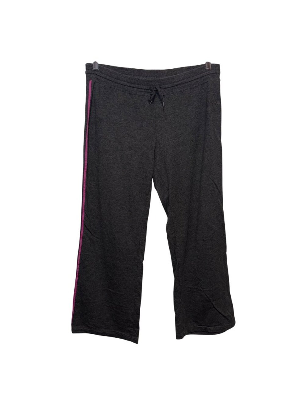 Reebok Womens Gray Athletic Pants With Pink Side Stripe XL